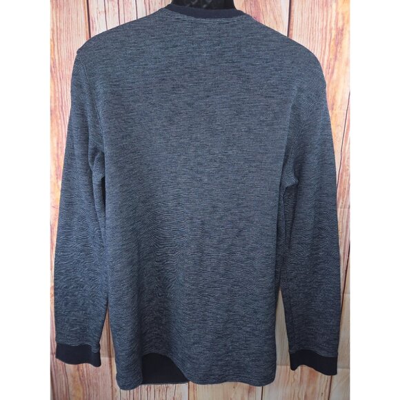 Rock & Republic Mens Henley Shirt XL Black With Chest Pockets - Picture 2 of 7